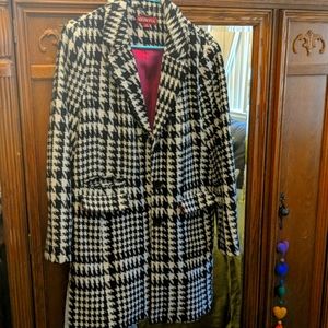 Checkered black and white coat
